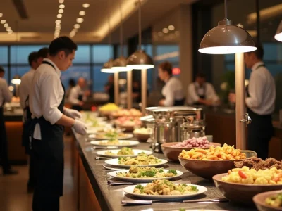 Servicekräfte im Einsatz am Hotelbuffet – zuverlässige Unterstützung für reibungslose Abläufe in der Gastronomie